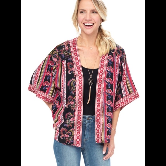 NWOT Bella D. Beautiful tribal boho short kimono - Picture 7 of 7